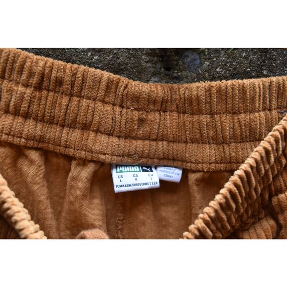 Puma Corduroy Wide Leg Pants in Caramel Brown – Size L - Picture 5 of 5